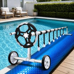 Pool Cover 8x4.2m 400 Micron Solar Blanket Roller Aluminium Heat Distribution