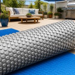 Solar Pool Cover 8x4.2m 600 Micron Bubble Heat Blanket Blue Silver Isothermal