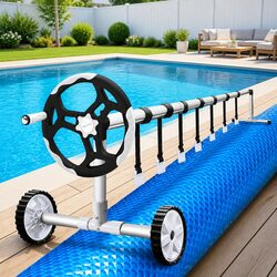Pool Cover 8.5x4.2m 500 Micron Solar Blanket with Aluminium Roller 5.5m Width