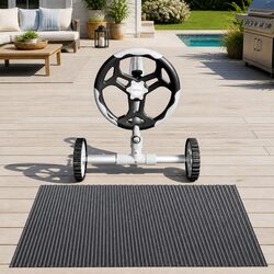 Solar Pool Cover 8.5x4.2m 600 Micron with Aluminium Roller 5.55m Blanket Heating