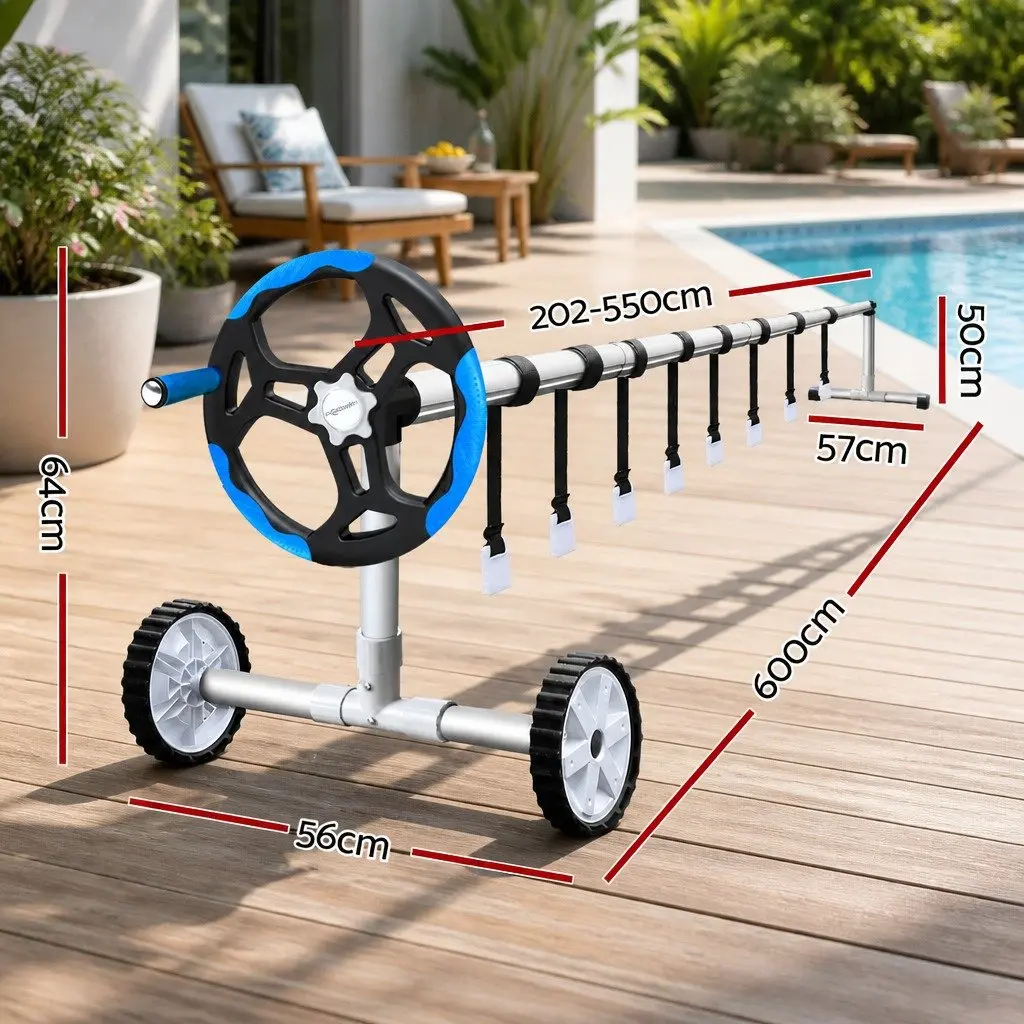 Pool Cover Solar Blanket Roller System 9.5x5m Aluminium Construction with Wheels