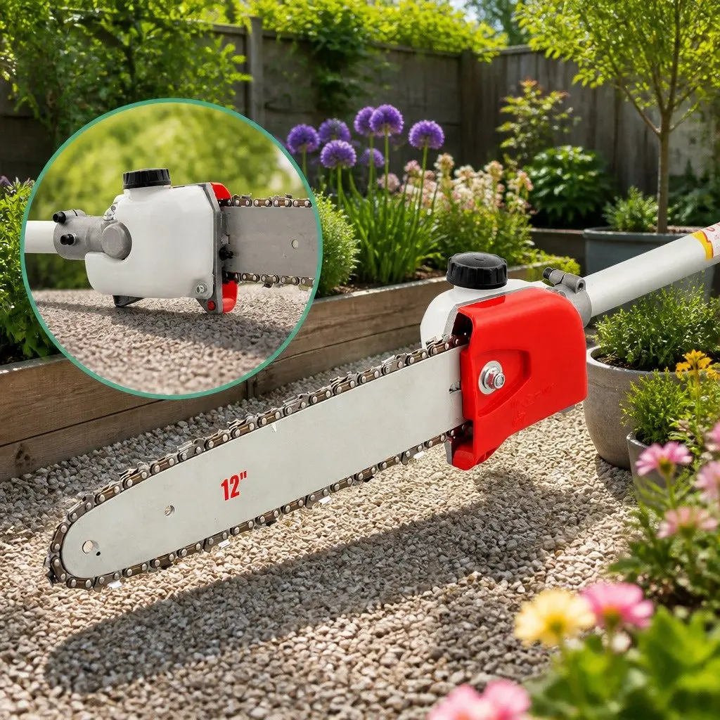 Pole Chainsaw 52cc 2 Stroke Petrol Long Reach Garden Tool 12 Inch Red