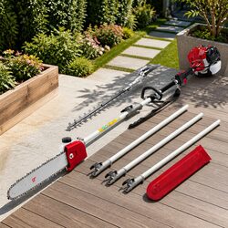 Pole Chainsaw Petrol 2 Stroke 52cc Hedge Trimmer Tree Pruner 12 Inch Bar Long