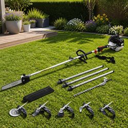 62cc Pole Chainsaw Hedge Trimmer Brush Cutter Whipper 7-in-1 5.6m Reach Garden