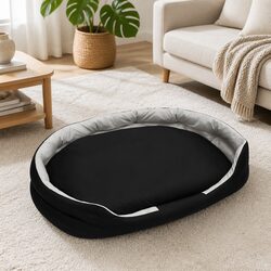 Large Dog Bed XXL Pet Calming Soft Sofa Cushion Mat Washable Black 130x90x26cm