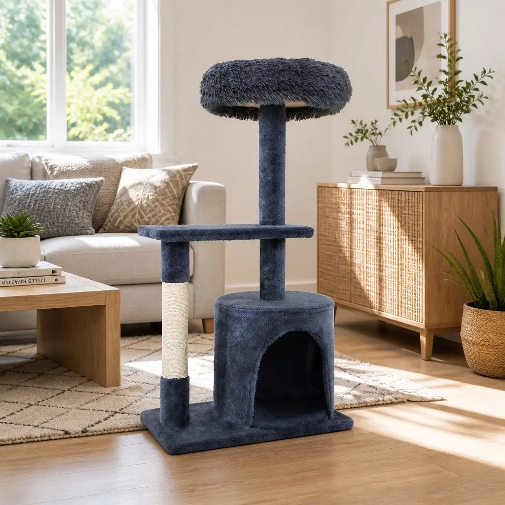 Cat Tree Multi-Level Scratching Post 94cm Grey