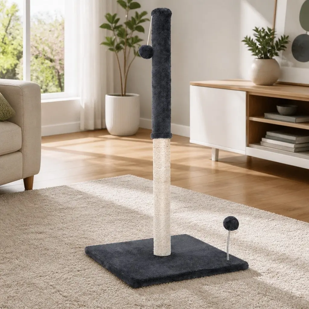 Cat Tree Scratching Post Tower 105cm Grey Plush Velvet