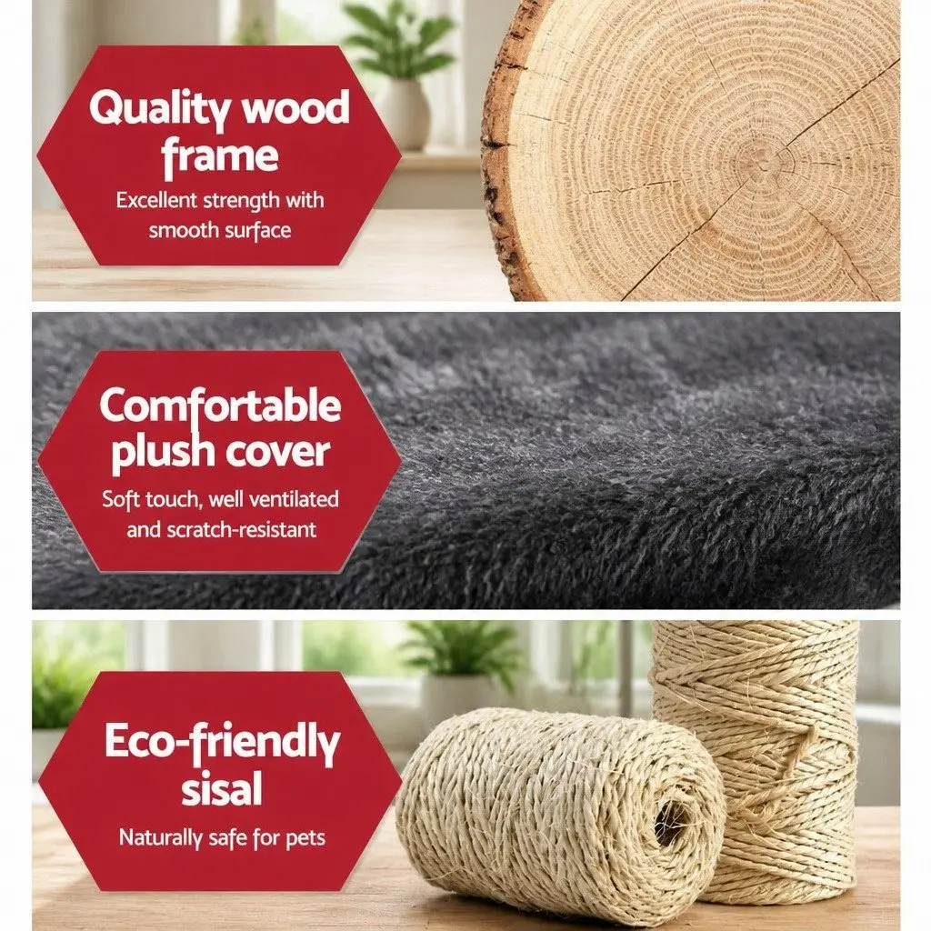 Cat Tree Tower Multi-level Scratching Post 193cm Grey