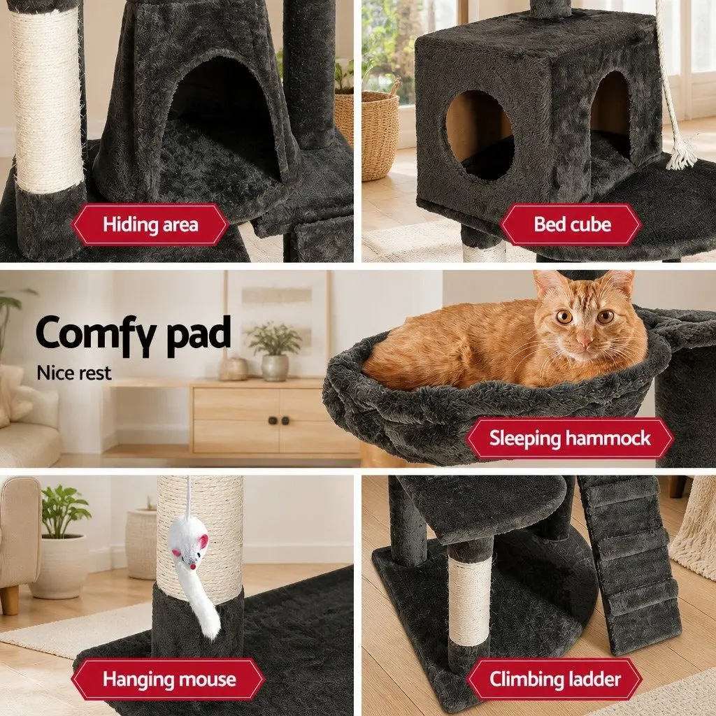 Cat Tree Tower Multi-level Scratching Post 193cm Grey
