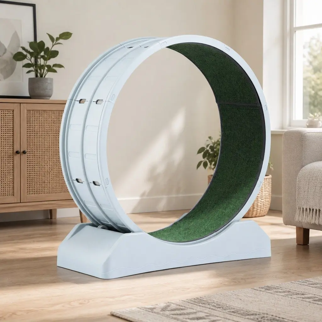 Cat Exercise Wheel Mute Roller 78cm Blue Green Detachable Carpet Safety Lock