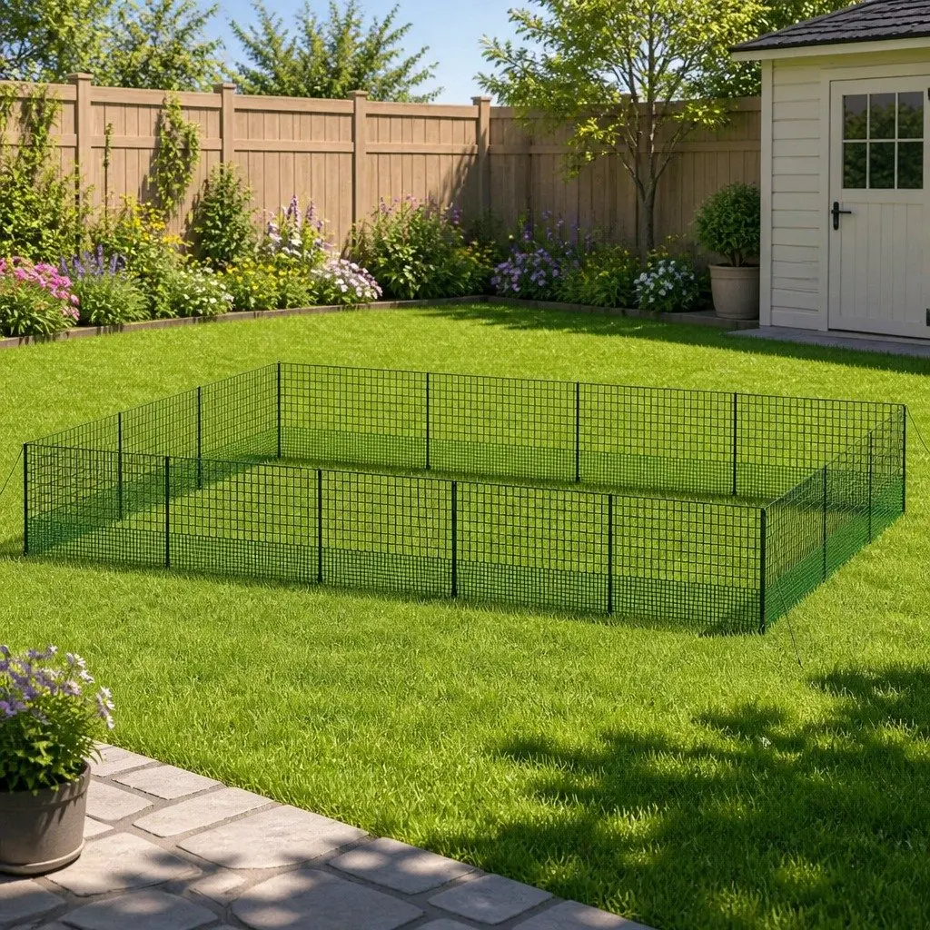 Poultry Netting Electric Fence 50m x 125cm Heavy-duty UV-resistant Portable Black or Green