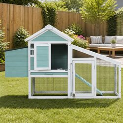 Wooden Chicken Coop Rabbit Hutch 150cm Large Pet House Run Cage Guinea Pig