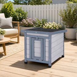 Outdoor Cat House Wooden Shelter Rabbit Hutch Small Animal Enclosure Condo