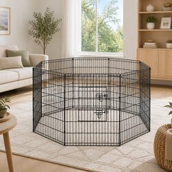 8 Panel Dog Playpen Pet Fence 36 Inches Exercise Cage Enclosure Foldable Pen