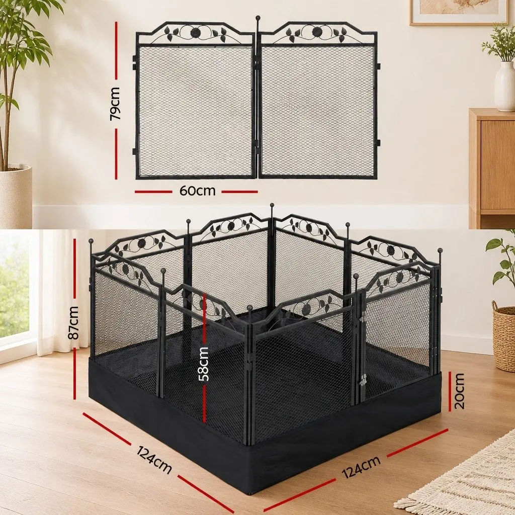 Dog Playpen Heavy-Duty Steel Multi-Configuration Indoor Outdoor Black