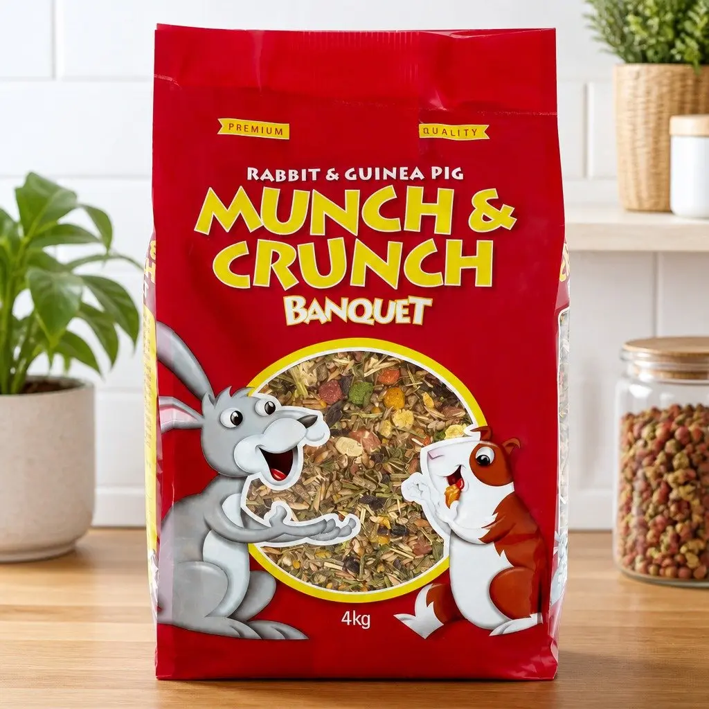 Small Animal Grain Seed Mix Crunchy 4kg for Adult Rabbits and Guinea Pigs
