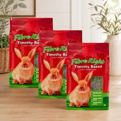 Adult Rabbit Pellet Food High Fibre Timothy Hay Digestive Health Nutrition 3kg