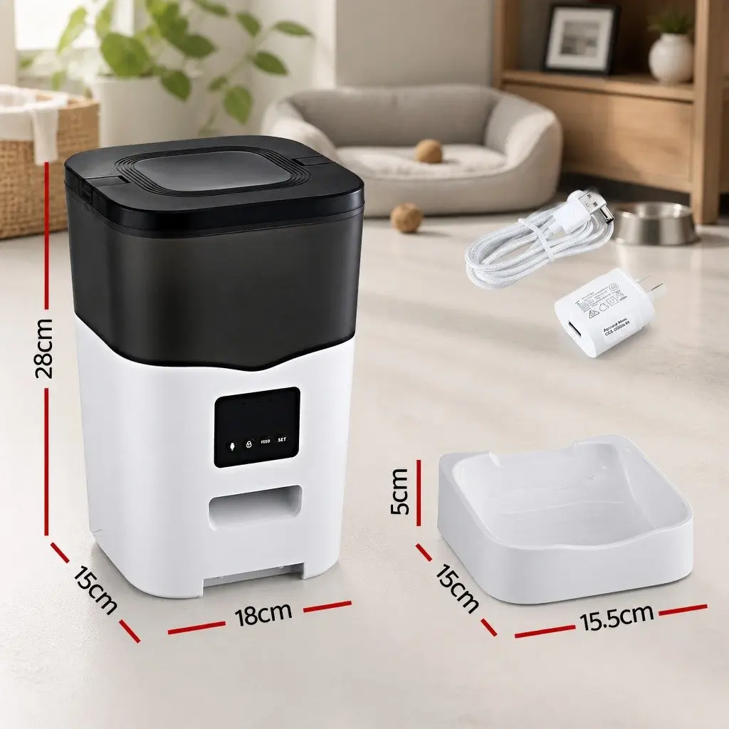 Automatic Pet Feeder WiFi Smart Dog Cat Food Dispenser 3L Dry Food Stainless