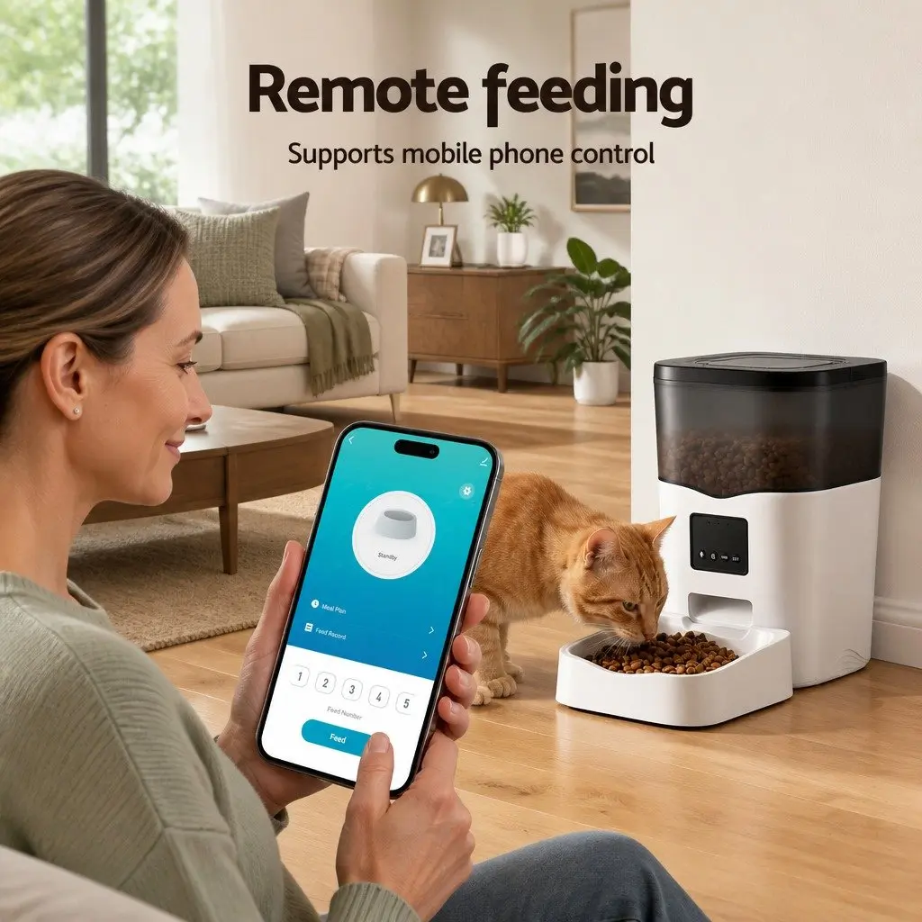 Automatic Pet Feeder WiFi Smart Dog Cat Food Dispenser 3L Dry Food Stainless
