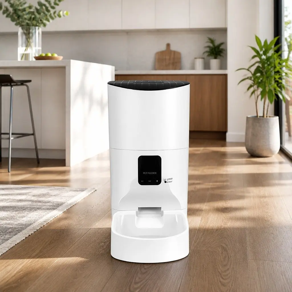 Automatic Pet Feeder WiFi Smart 9L White Dog Cat Food Dispenser Timer APP Control