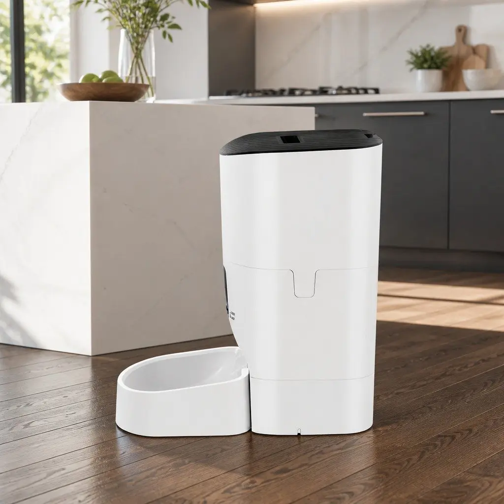 Automatic Pet Feeder WiFi Smart 9L White Dog Cat Food Dispenser Timer APP Control