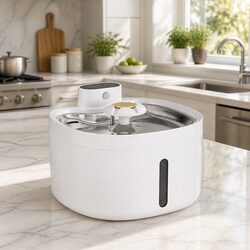 Automatic Pet Water Fountain Feeder Dispenser 2.6L Dog Cat Bowl Drinking White