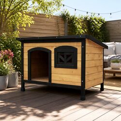 Dog Kennel Large Wooden Outdoor Indoor House Pet Puppy Crate Cabin Weatherproof