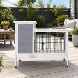 Wooden Rabbit Hutch Chicken Coop 97cm Large Outdoor Cage House Run Guinea Pig