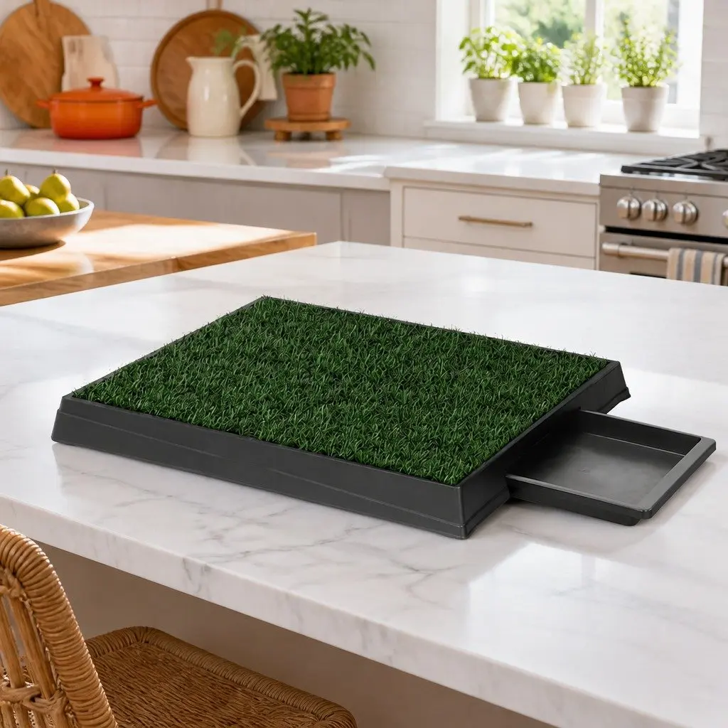 Dog Training Pad Toilet Potty Mat Portable Tray Grass Indoor Outdoor Puppy 2pk