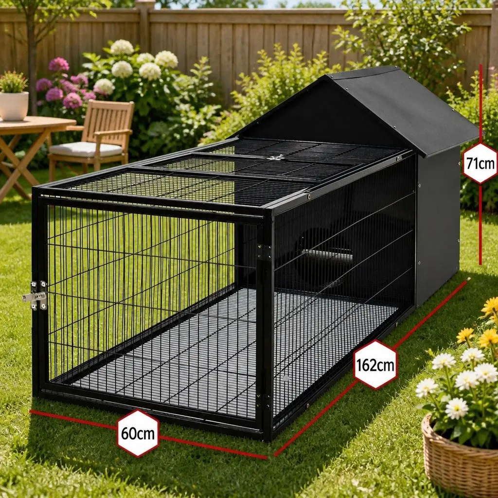 Rabbit Cage Hutch Enclosure Metal Run 162cm Blue