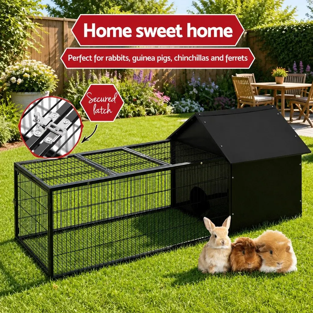 Rabbit Cage Hutch Enclosure Metal Run 162cm Blue