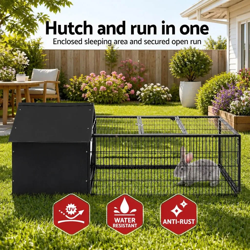 Rabbit Cage Hutch Enclosure Metal Run 162cm Blue