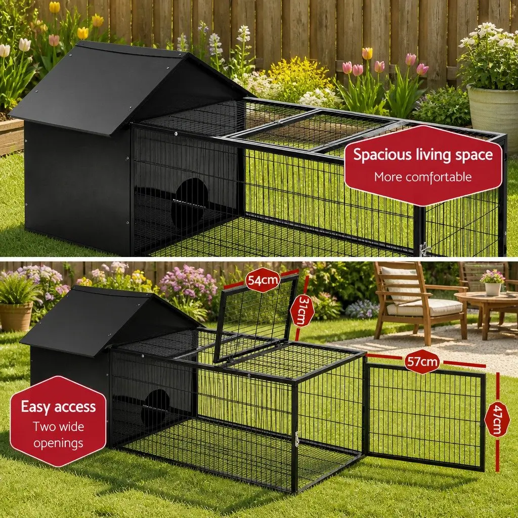 Rabbit Cage Hutch Enclosure Metal Run 162cm Blue