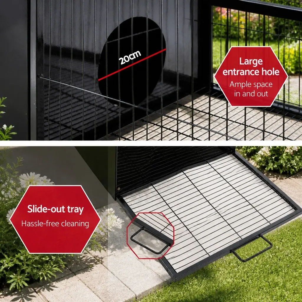 Rabbit Cage Hutch Enclosure Metal Run 162cm Blue