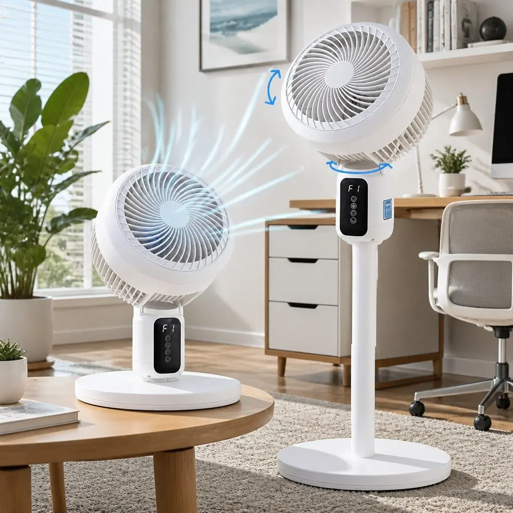 Pedestal Fan with Remote Control 3 Speed 12H Timer Height Adjustable Cooling Fan
