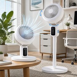 Pedestal Fan with Remote Control 3 Speed 12H Timer Height Adjustable Cooling Fan
