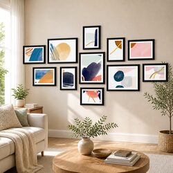 Photo Frame Set 11 Pieces 5x7" 6x8" 8x10" Black Wall Hanging Picture Frames