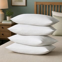 Bamboo Pillow 4 Pack Medium Firm Firm White Family Hotel Bedding Set
