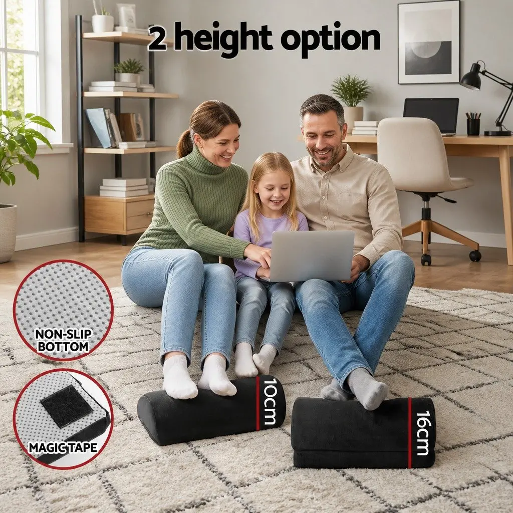 Memory Foam Footrest Cushion Adjustable Ergonomic Support Black