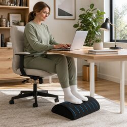 Memory Foam Footrest Cushion Pillow for Foot Support Relaxation Black