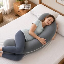 L-Shaped Pregnancy Pillow Side Sleeping Maternity Body Support Head Neck Belly