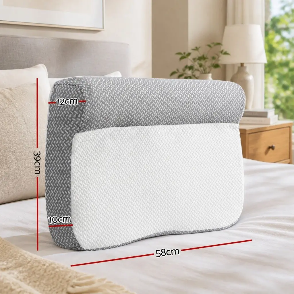 Memory Foam Contour Pillow Cervical Neck Support Ergonomic Sleep Pillow Grey