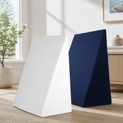 Bed Wedge Pillow Memory Foam Back Support Elevate Upper Body Legs Blue White