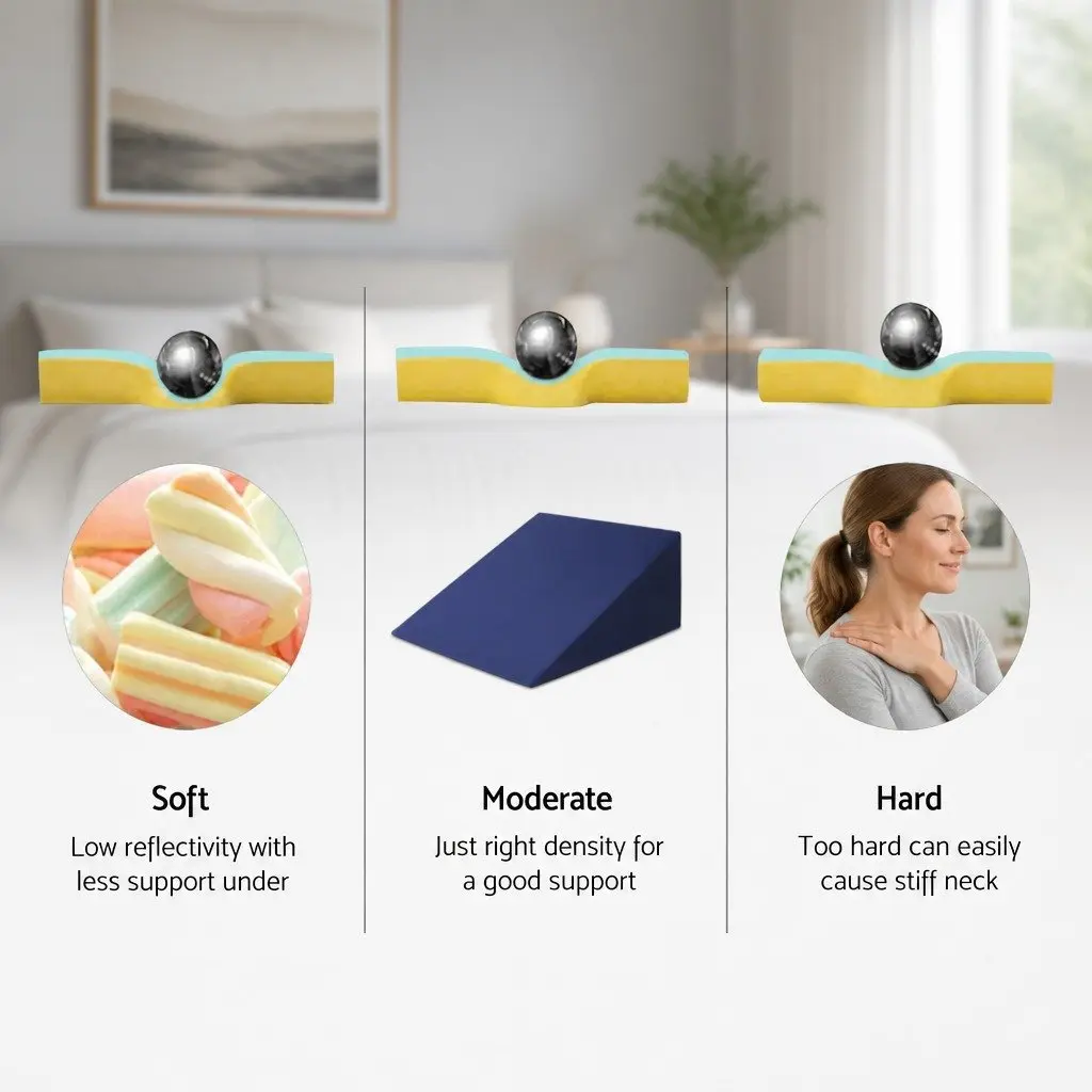 Bed Wedge Support Pillow Cool Gel Memory Foam 62 x 64 x 30cm Blue Removable Waterproof Cover