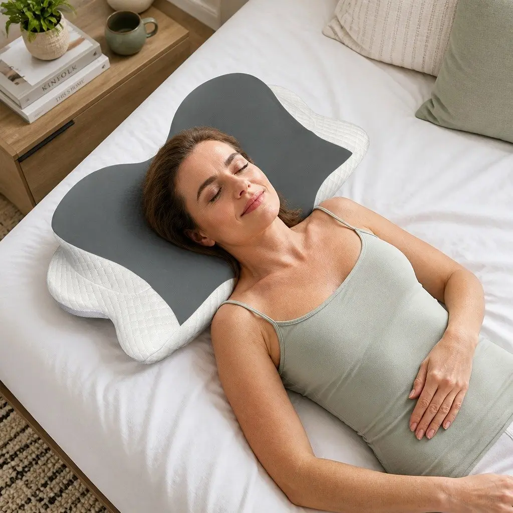 Memory Foam Cervical Neck Pillow Ergonomic Support Back Side Stomach Sleeper