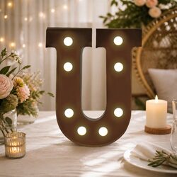 LED Metal Letter Lights Free Standing Marquee Alphabet Numbers Wedding Party