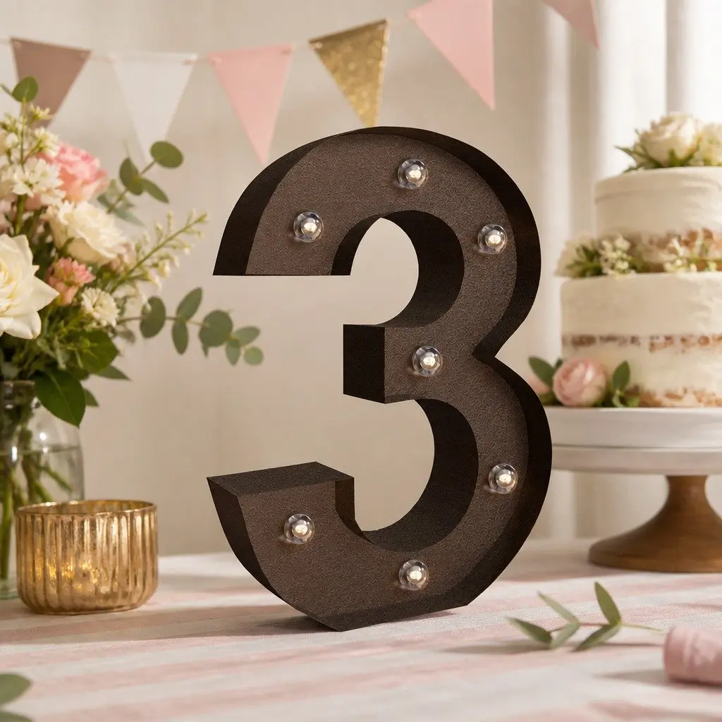 LED Metal Letter Number Lights Free Standing Home Decoration