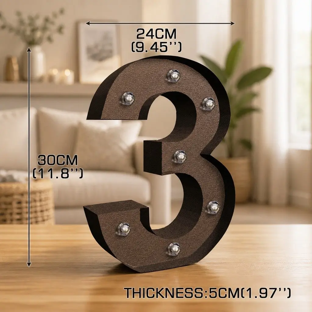 LED Metal Letter Number Lights Free Standing Home Decoration