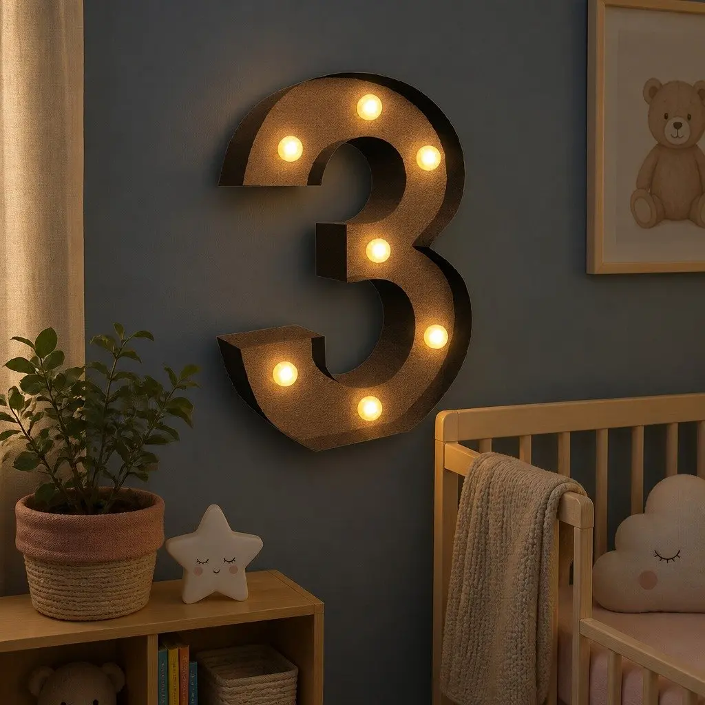 LED Metal Letter Number Lights Free Standing Home Decoration