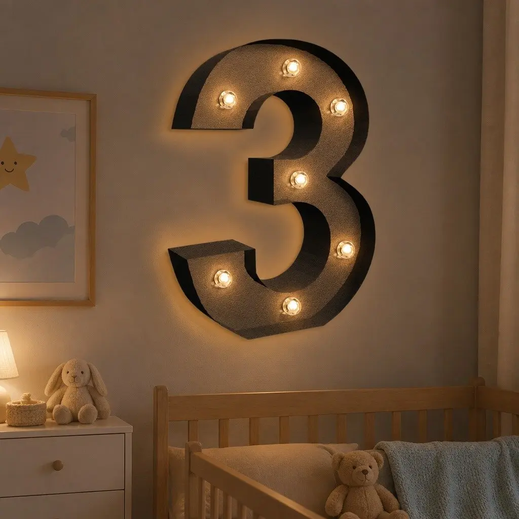 LED Metal Letter Number Lights Free Standing Home Decoration